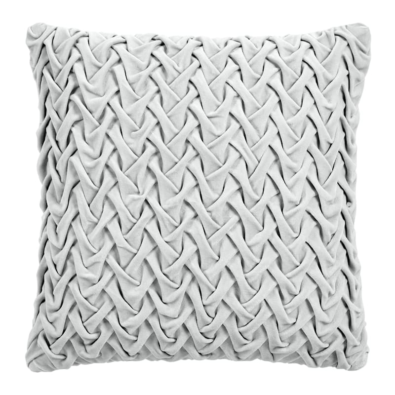 Grey Velvet Throw Pillow, 18"