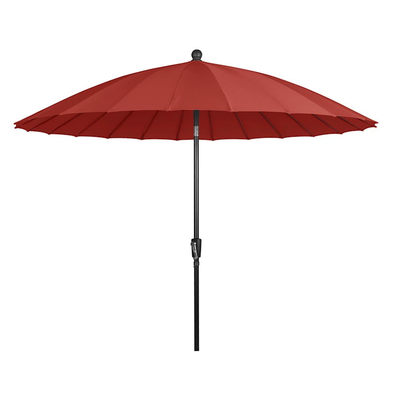 Shanghai Red Outdoor Crank & Tilt Umbrella, 9'