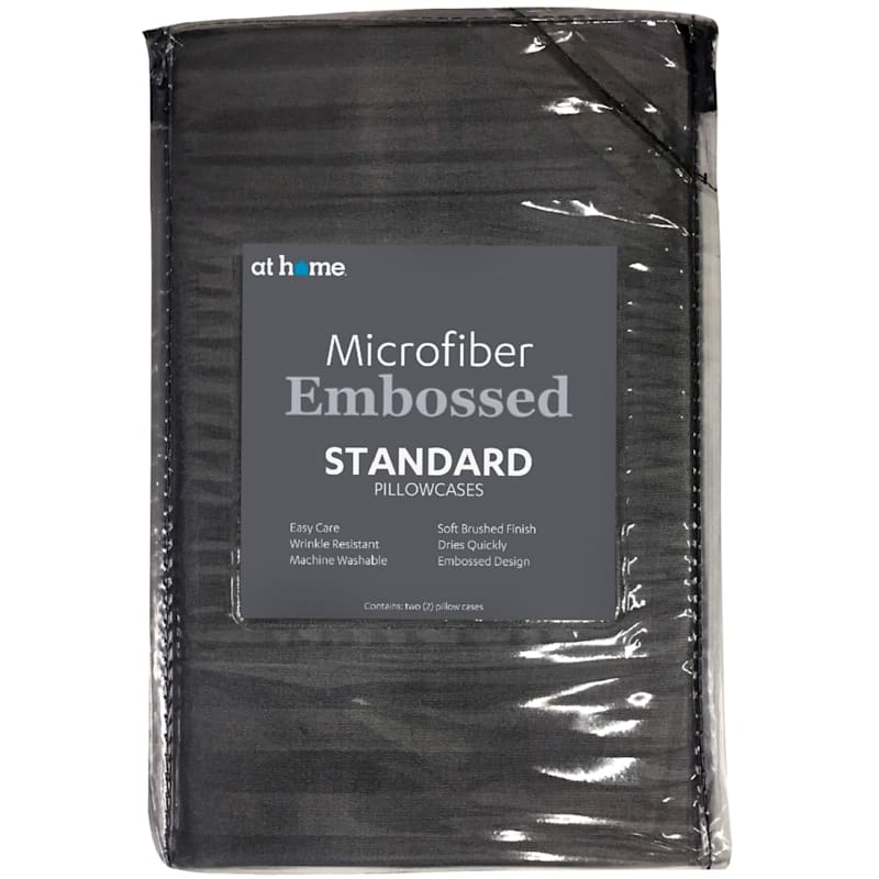 Grey Microfiber 2-Piece Pillow Case Standard 20X26
