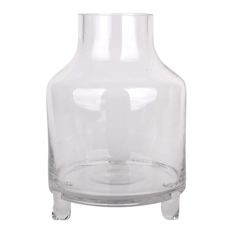 Tracey Boyd Clear Glass Vase with Feet, 9"