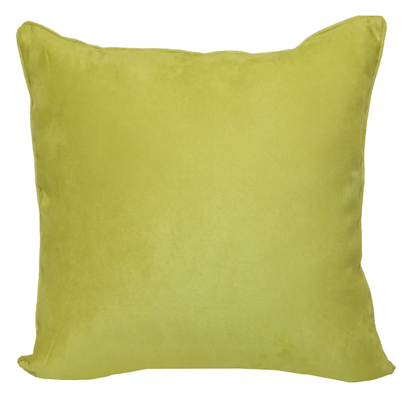 Lime Suede Throw Pillow, 18"