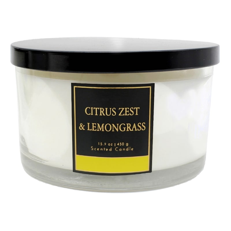 Citrus Zest Lemongrass Scented Jar Candle, 15.9"
