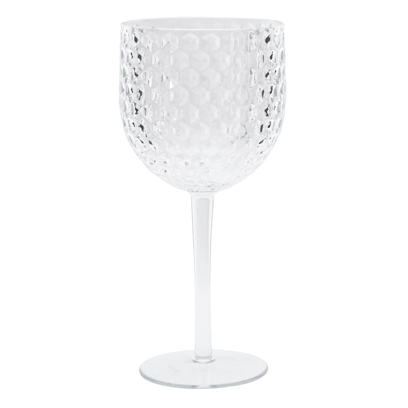 Clear Small Textured Wine Glass