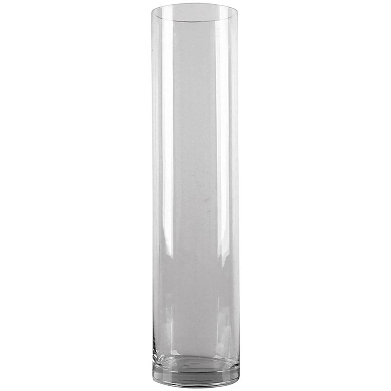 Clear Glass Cylinder Vase, 20"
