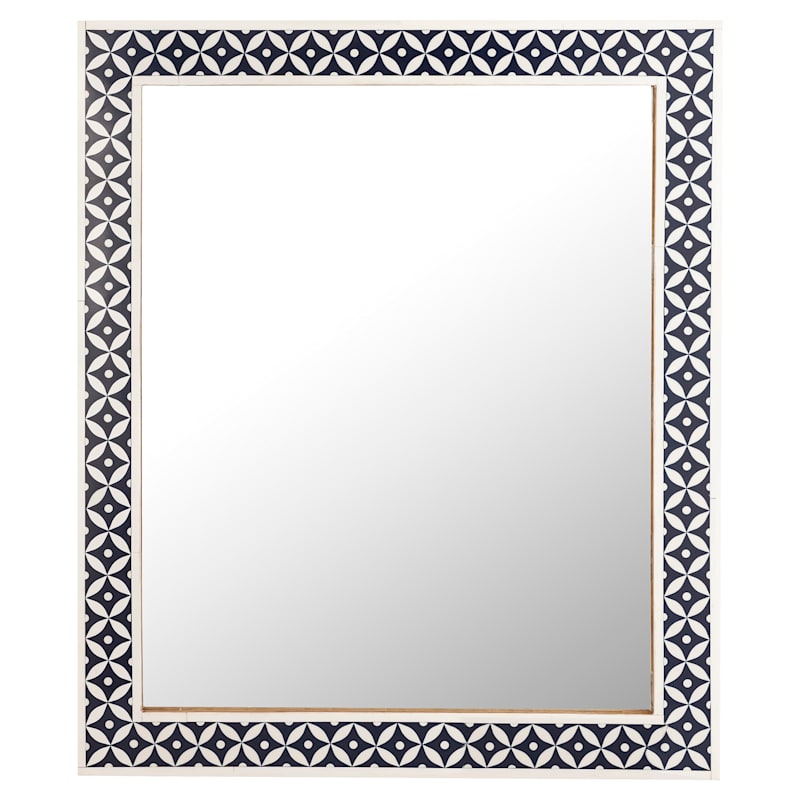 Blue Inlay Wall Mirror, 30x36
