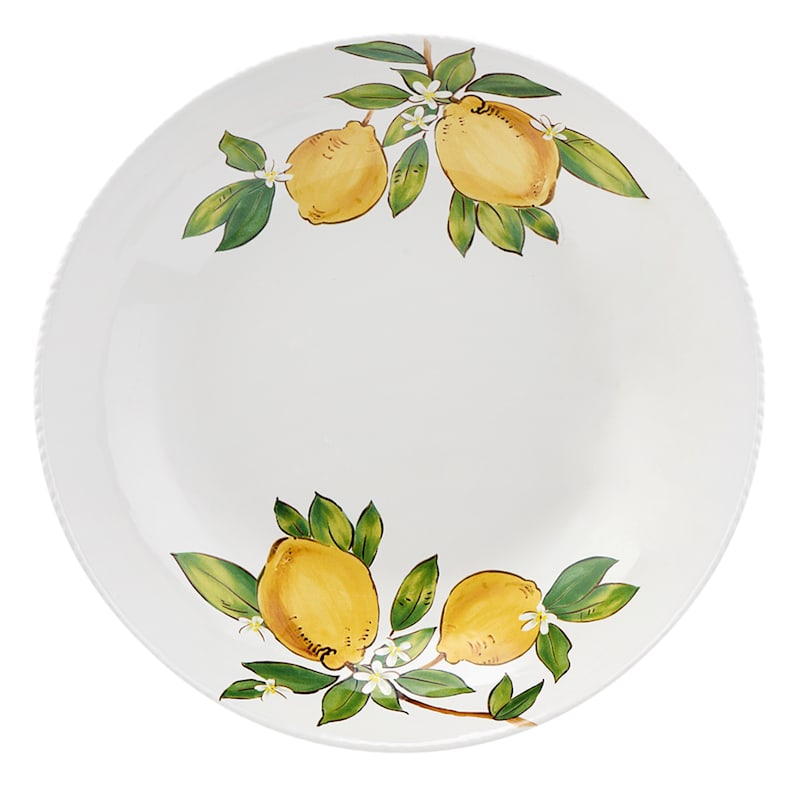 Lemon Print Ceramic Serving Bowl, 12"