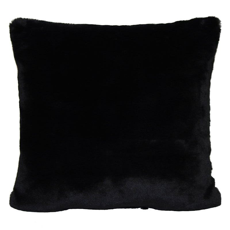Bristol Black Faux Fur Oversized Throw Pillow 24