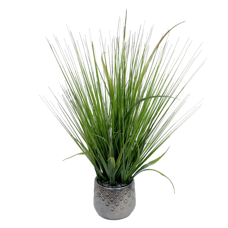Grass Plant with Bronze Pearl Planter, 22"