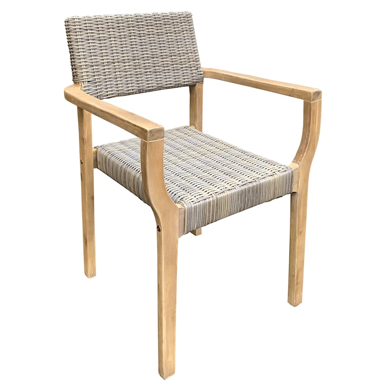 Park City Outdoor Wicker Wood Dining, Wooden Dining Chairs Outdoor