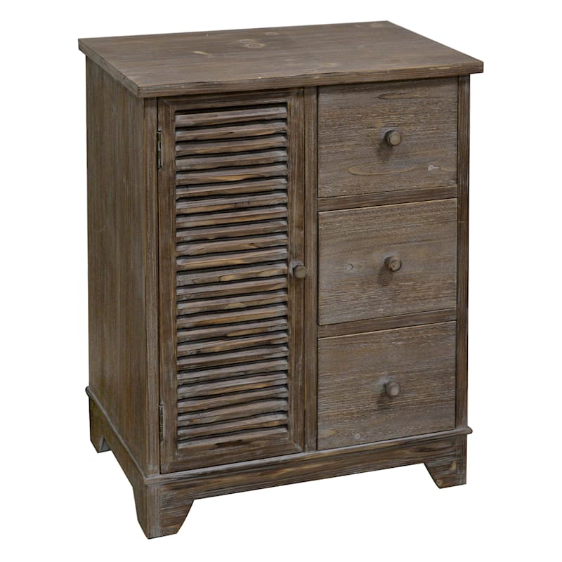 3 Drawer 1 Door Wood Shutter Cabinet