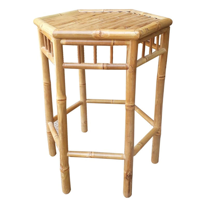 Bamboo Accent Table, 25"