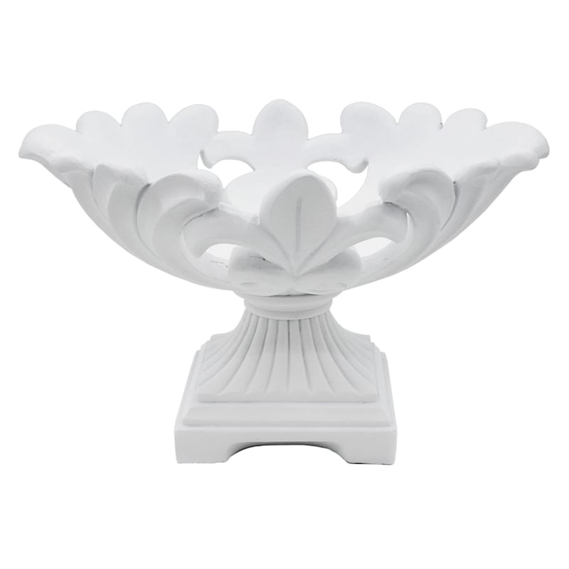 White Fleur-de-lis Cutout Decorative Bowl, 8"