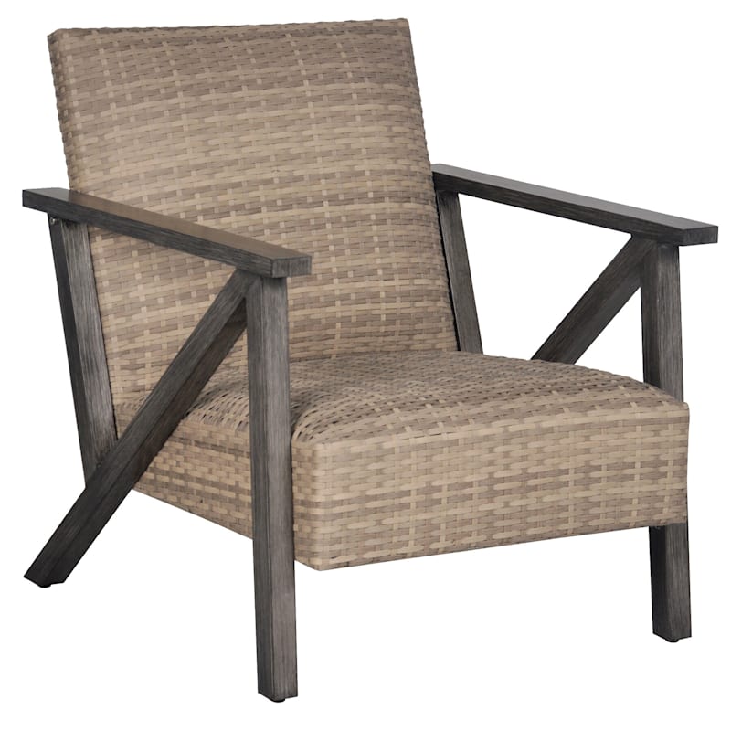 Outdoor Hand Painted Aluminum Frame, Padded Arm Chair