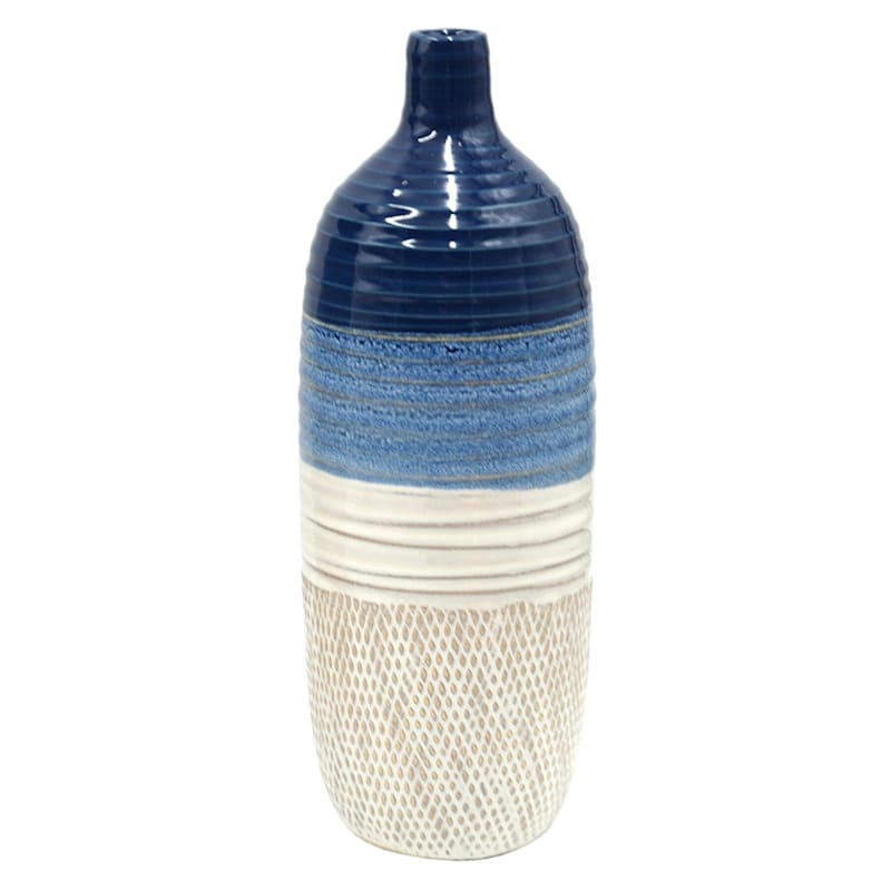 Tracey Boyd White & Blue Ceramic Vase, 10
