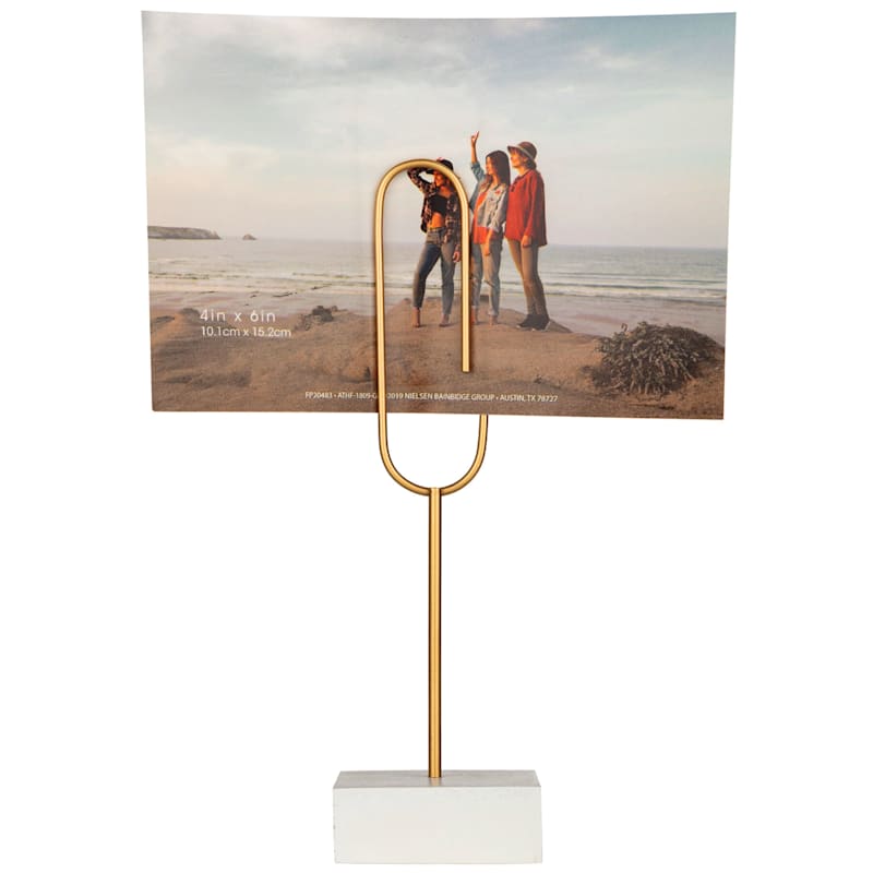 Gold Metal Paperclip Photo Stand