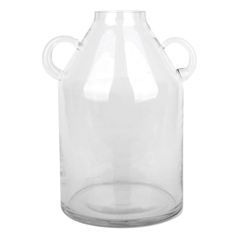Tracey Boyd Clear Glass Vase with Handles, 9"