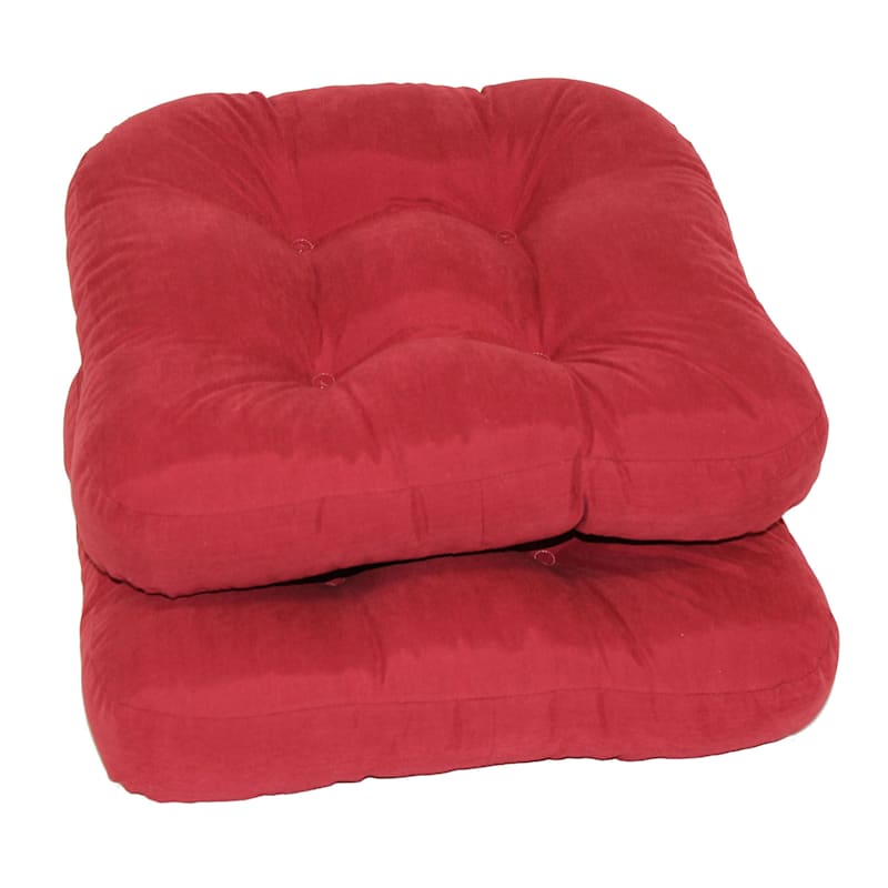 2-Pack Red Microsuede Chair Pads
