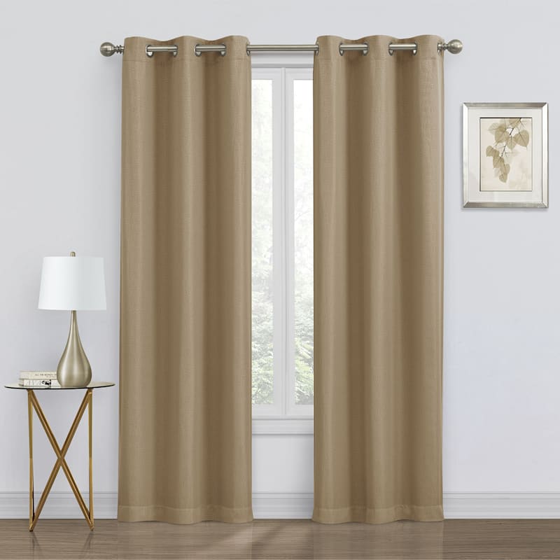2-Pack Denver Linen Blackout Grommet Curtain Panels, 84"