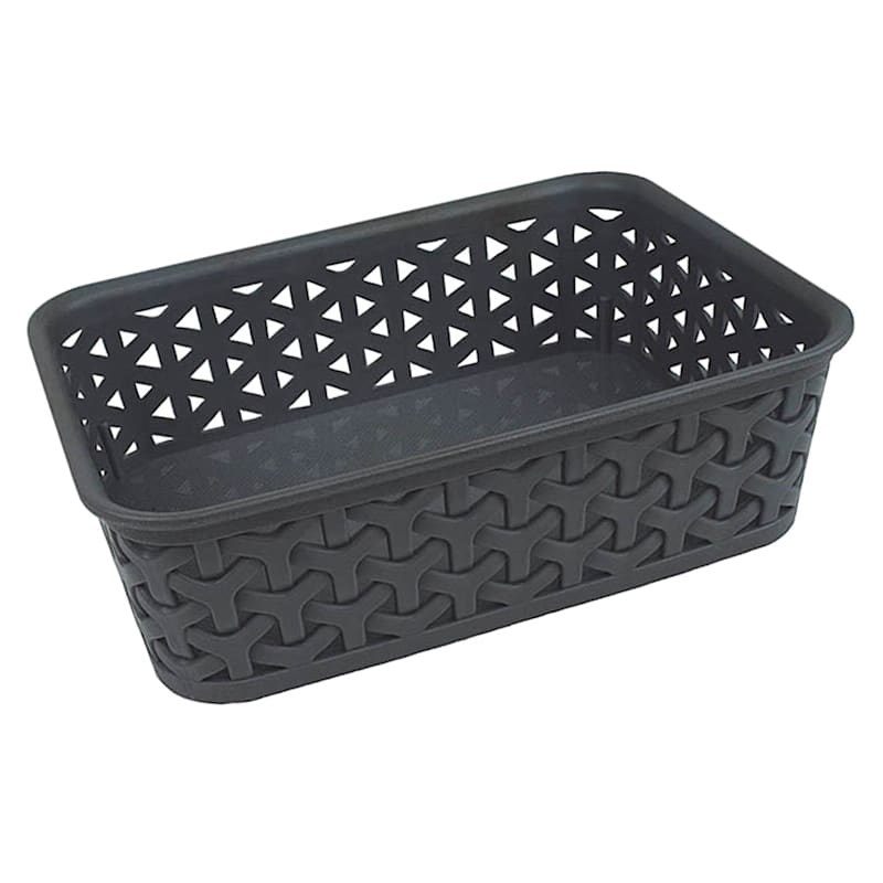 Gray Y-Weave Storage Basket, Small