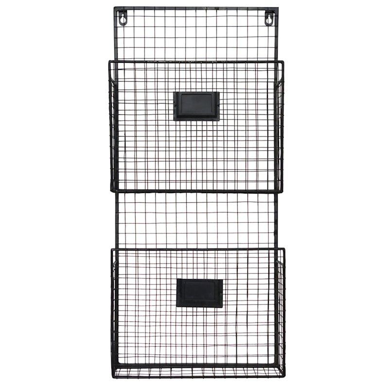 Metal Black Wire Wall Basket, 12x26
