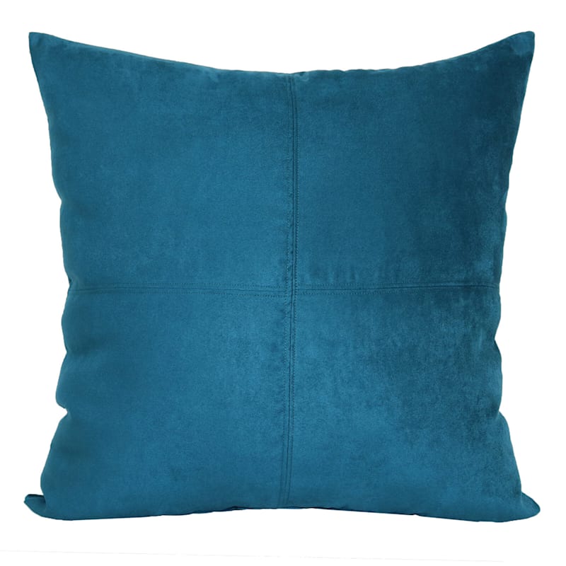 Teal Heavy Faux Suede Oversized Throw Pillow, 24"