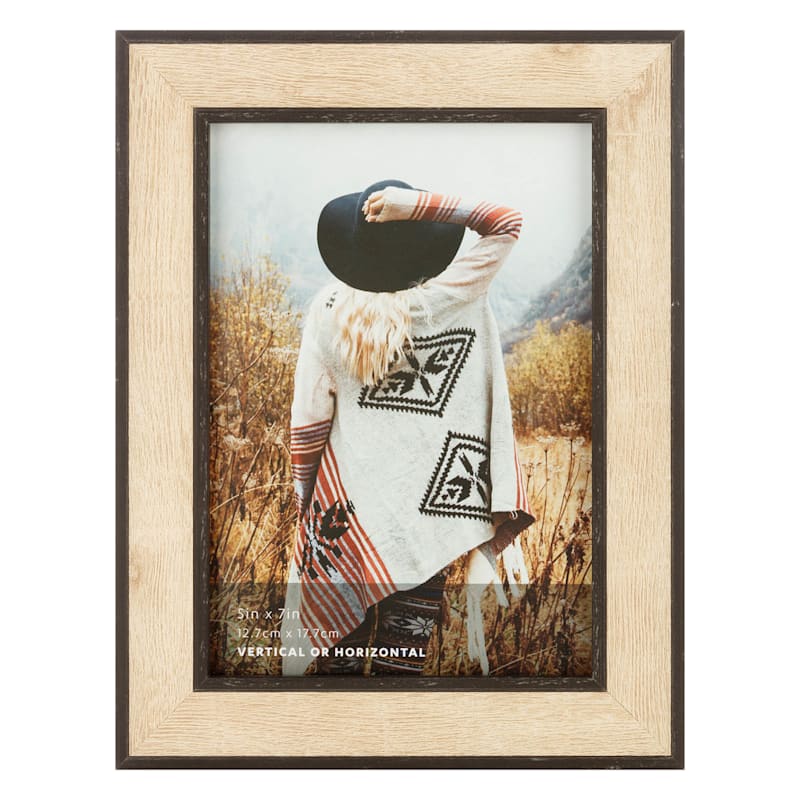 Black & Wood Tabletop Photo Frame, 5x7