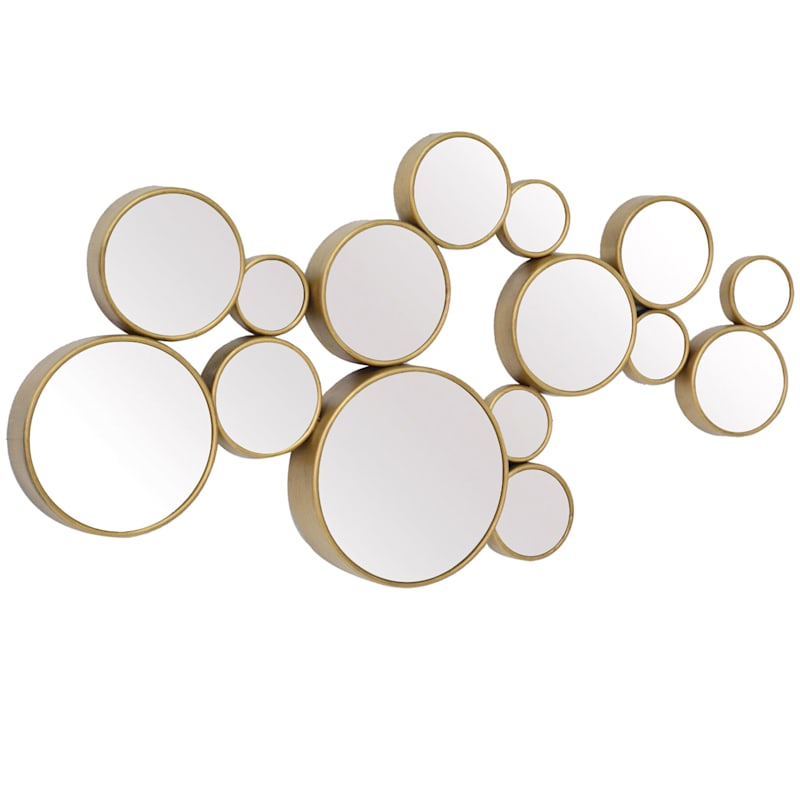 Gold Metal Multi-Round Mirror, 47x24