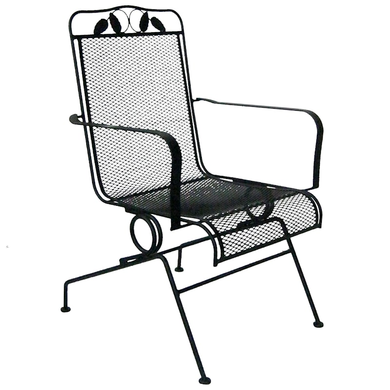 Outdoor Steel Wrought Iron Scroll Motion Chair
