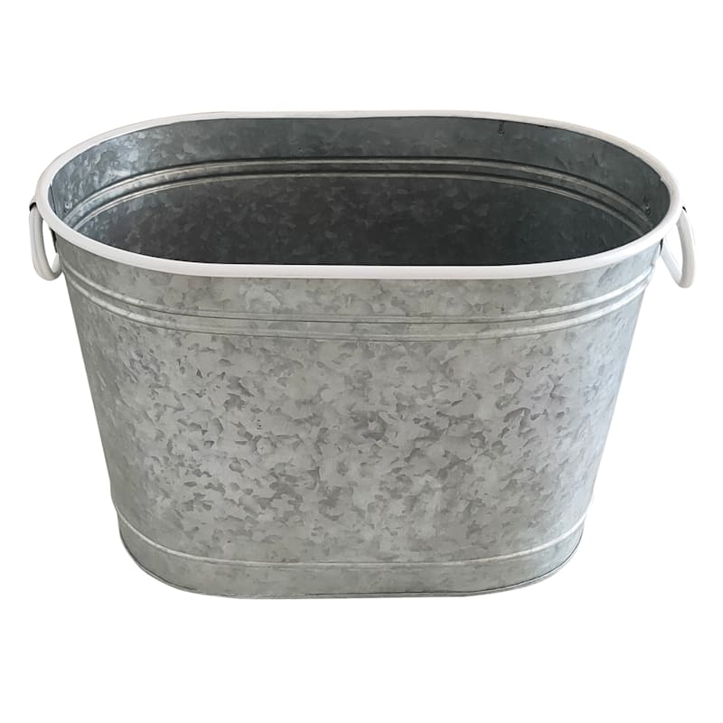 Galvanized Metal Oval Ice Bucket
