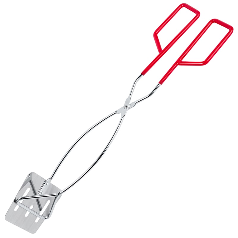 Chrome Plated Tongs with Rubber Coated Handles