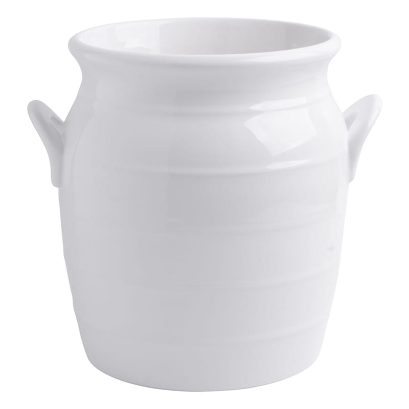 Large Ceramic Utensil Holder - White