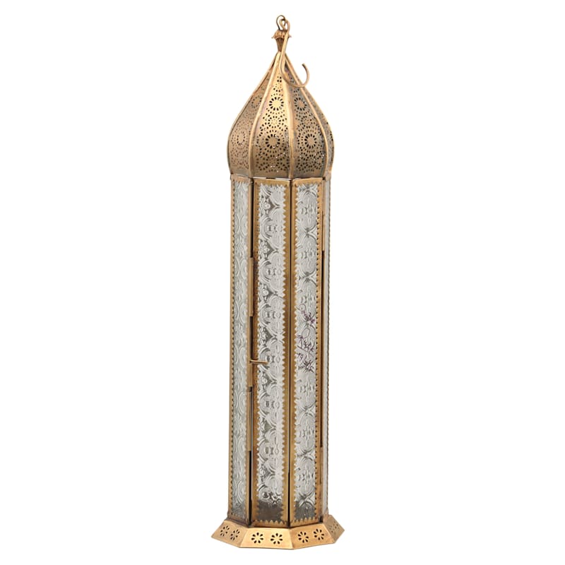18in. Brass And Silver Lantern