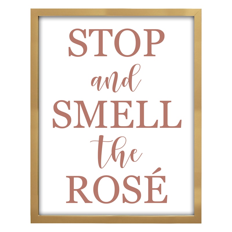 16X20 Stop Smell The Rose Framed Glass Wall Art