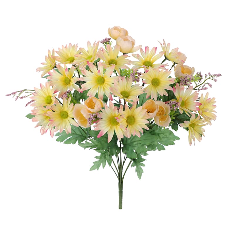 Yellow Daisy & Buttercup Floral Spray, 19.5"