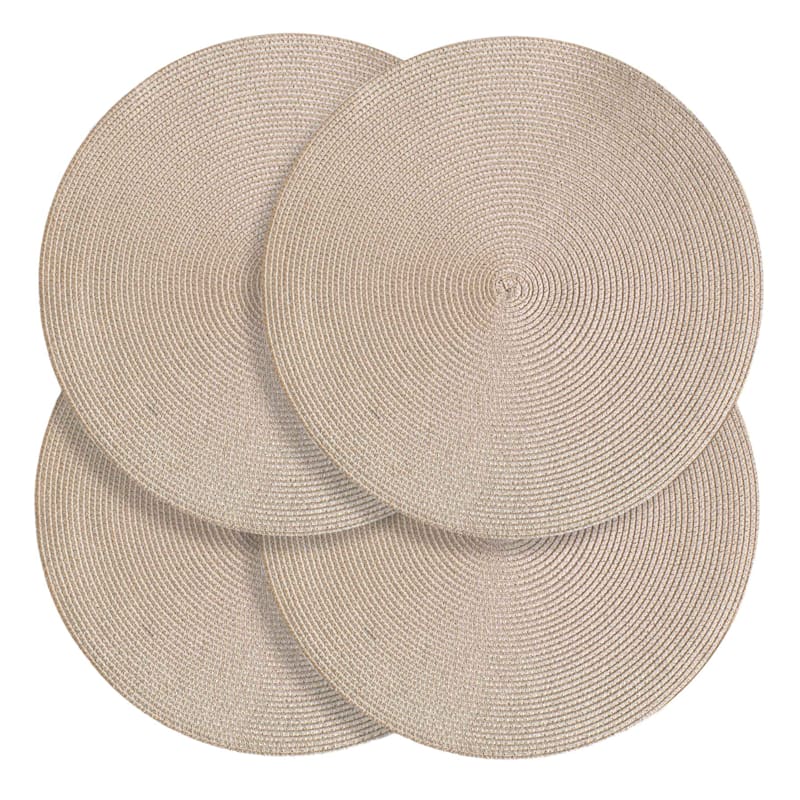 Set of 4 Emma Round Stone Placemats, 15"