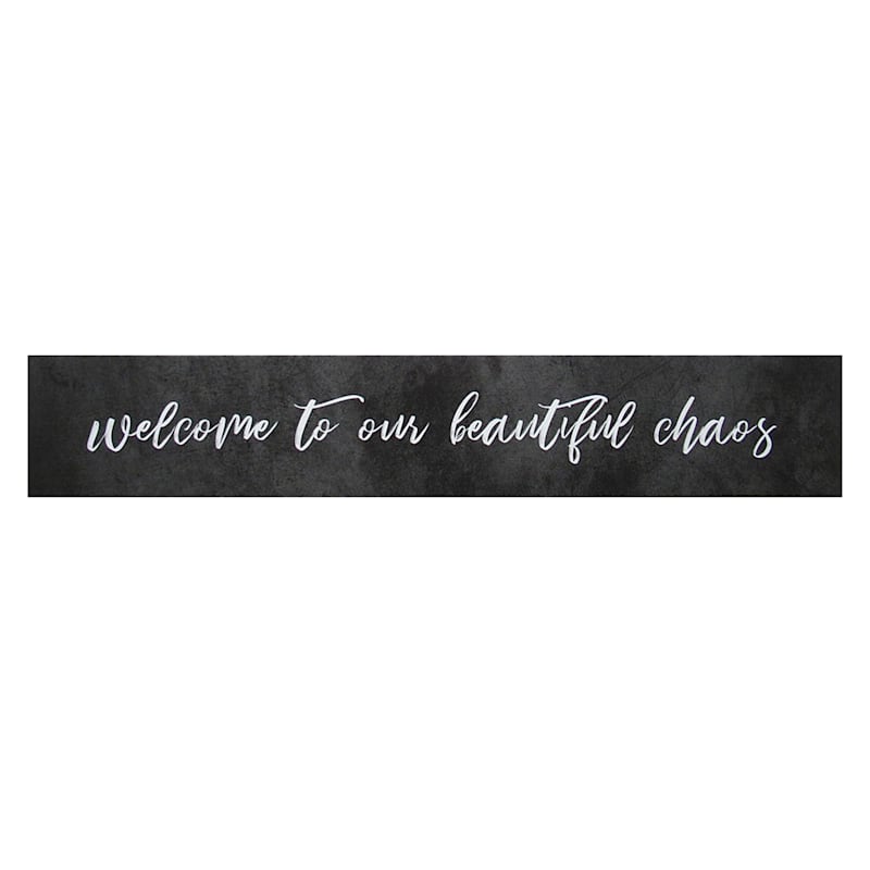 Welcome to Our Beautiful Chaos Canvas Wall Sign, 36x6