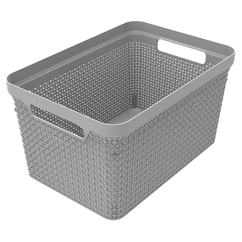 Ezy Mode Gray Storage Basket, Large