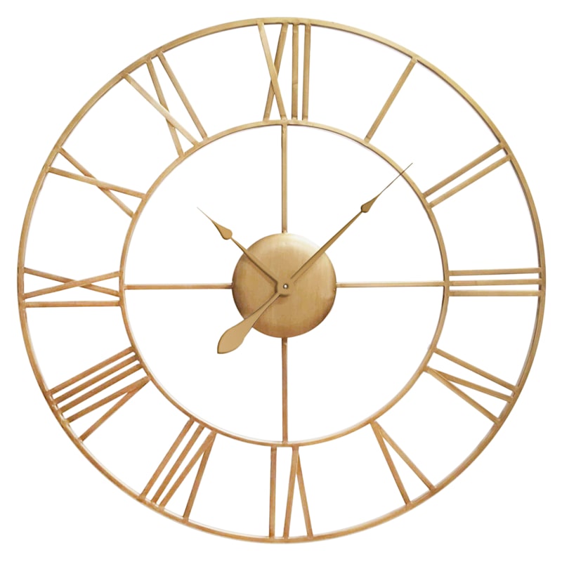 Brass Round Metal Wall Clock, 41
