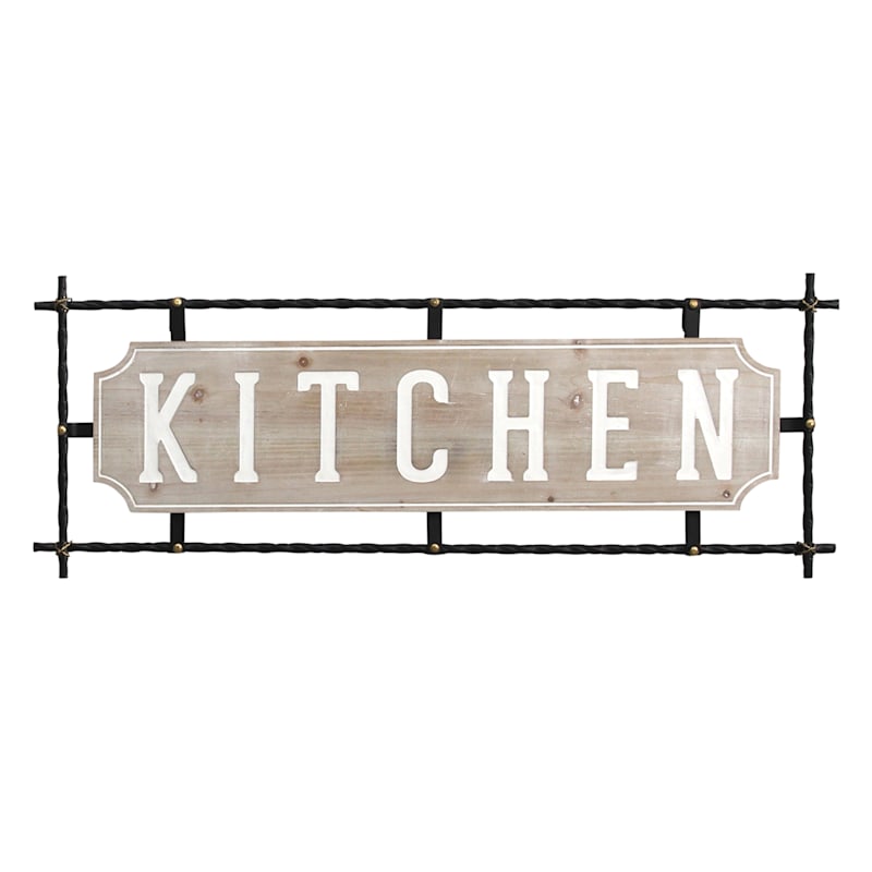 31X12 Kitchen Metal/Wood Wall Decor At Home