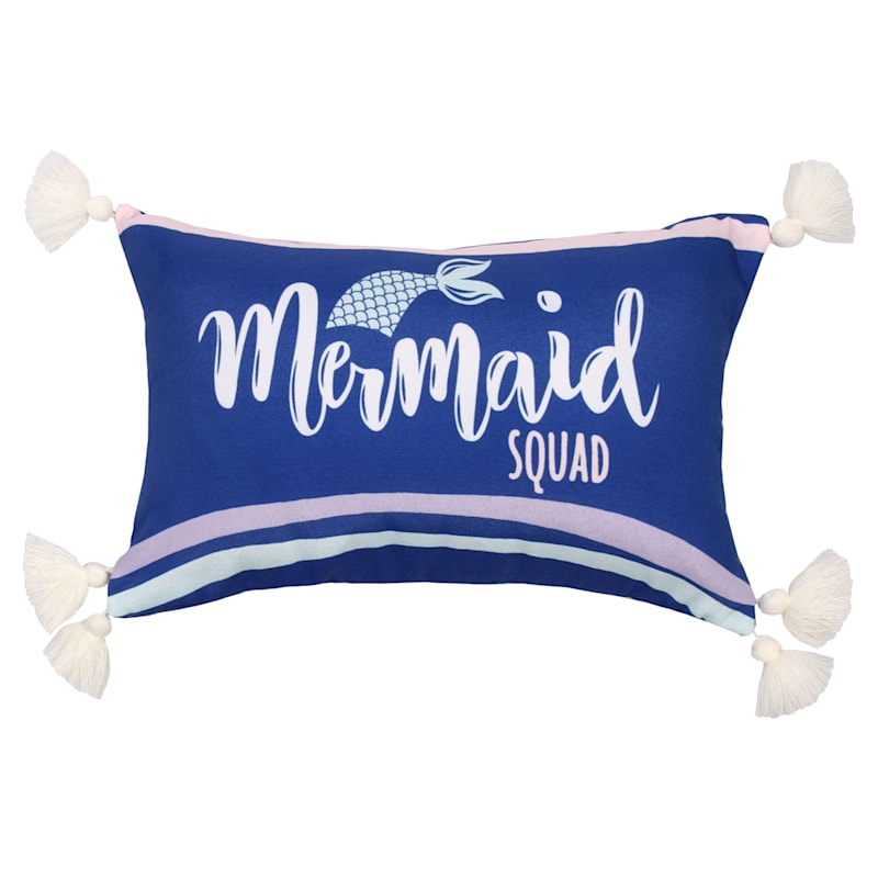 Mermaid Squad Throw Pillow, 12x18