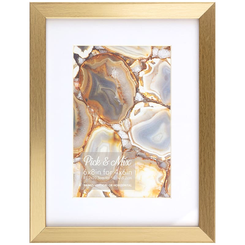 Pick & Mix Matted to Linear Wall Frame, Gold, Yellow, Sold by at Home