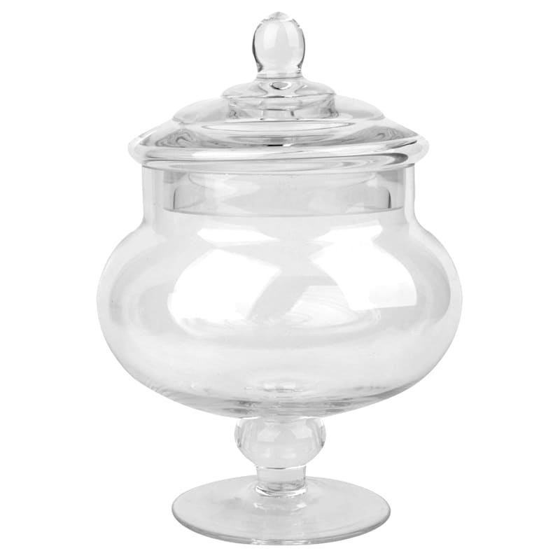 Clear Glass Apothecary Jar, 10"