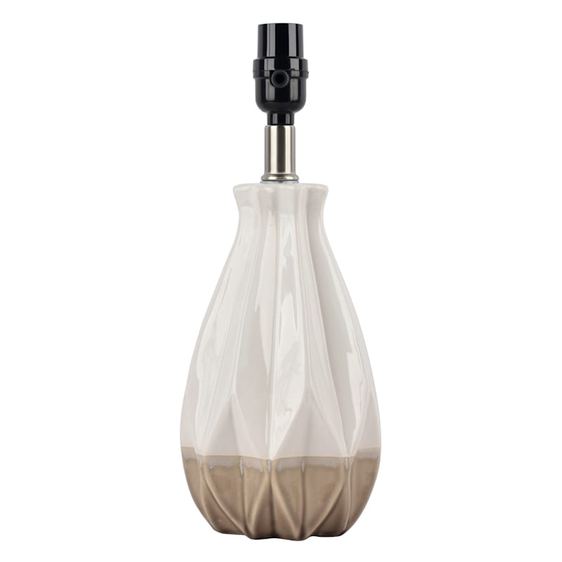 Neutral Faceted Teardrop Accent Lamp, 14"