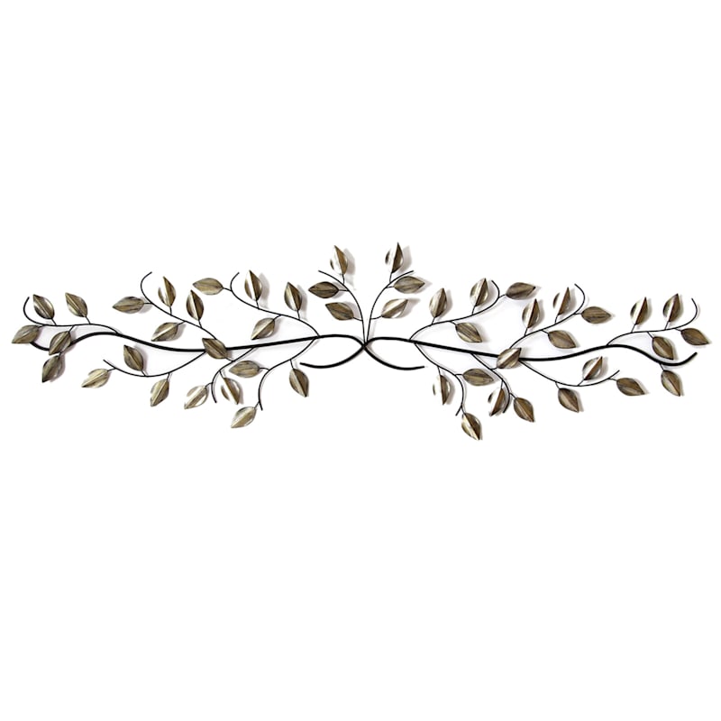 48X12 Silver Leaf Over The Door Wall Decor