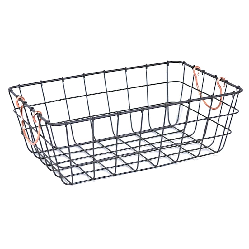 Low Rectangle Wire Basket Bronze