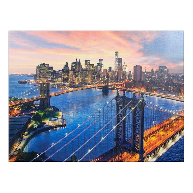 New York City Brooklyn Bridge Canvas Wall Art, 18x24