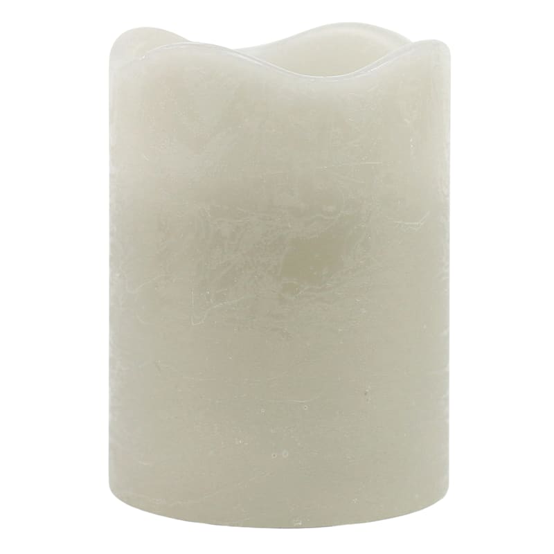 3X4 Led Wax Candle With 6 Hour Timer Grey