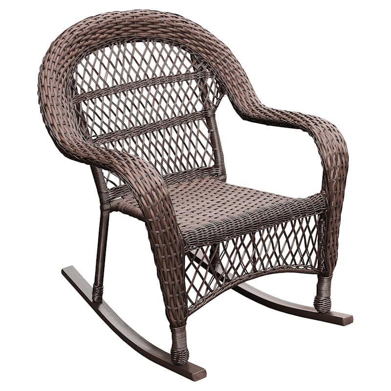 Brown Outdoor Wicker Rocking Chair