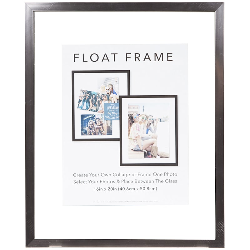 16X20 Pewter Linear Profile Float Photo Wall Frame