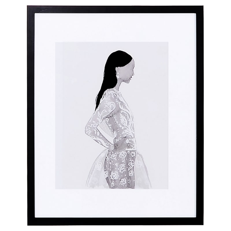 Glass Framed Woman Print Wall Art, 16x20